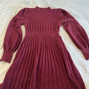 SHEIN Burgundy Asymmetrical Dress